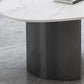 Table basse Glam de 15 po de hauteur, table de cocktail blanche simple en ardoise