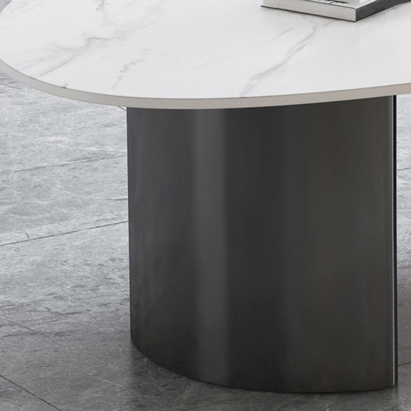 Table basse Glam de 15 po de hauteur, table de cocktail blanche simple en ardoise