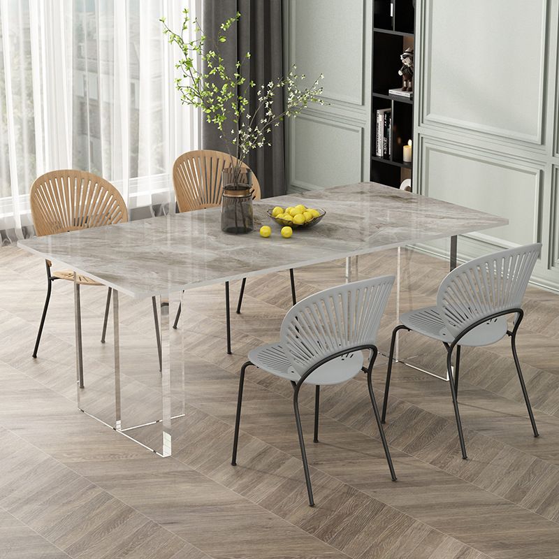 Contemporary Dinette Table Rectangle Stone Dining Table for Dining Room Clearhalo 'Dining Tables & Seating' 'Dining Tables' 'dining_table' 'furn' 'furn_dining_table' 'Furniture' 'Kitchen & Dining Furniture' 1200x1200_0d668322-96e1-4e2a-ba3f-a5045d54e6fe