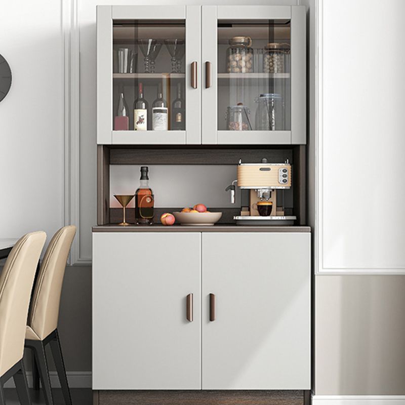 Server per porte di vetro a buffet moderno grigio moderno per soggiorno