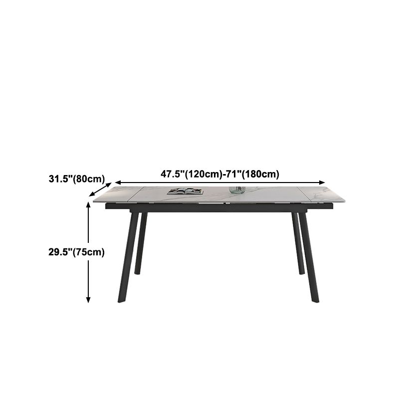 Modern 1/4/5/7 Pieces Dining Table Set with White Sintered Stone Top Scalable Dinette Set Clearhalo 'Dining Room Sets' 'Dining Tables & Seating' 'dining_room_set' 'furn' 'furn_dining_room_set' 'Furniture' 'furniture_dining_room_set' 'Kitchen & Dining Furniture' 1200x1200_0d681d3a-ee3c-4a53-8cd1-b93656df7749
