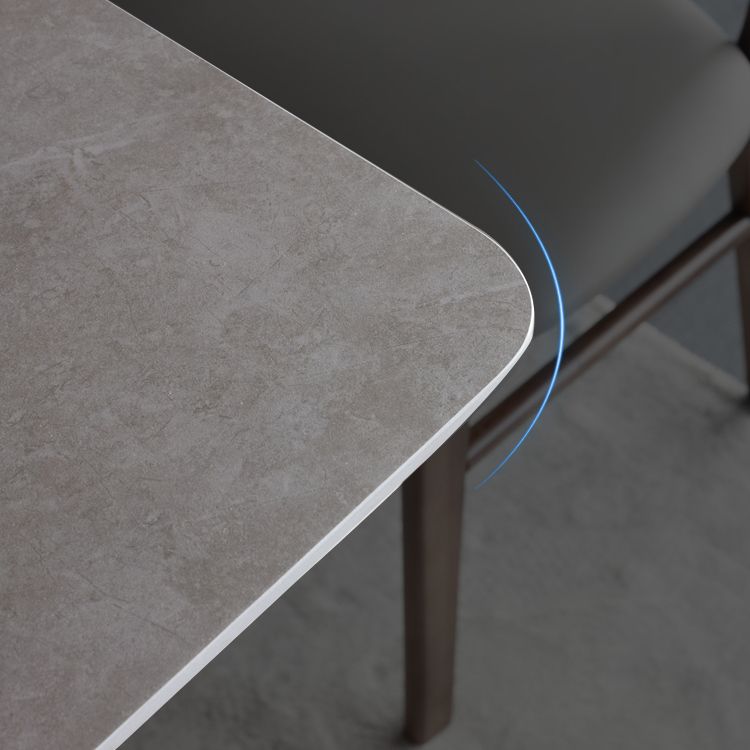 Mid-Century Gray Sintered Stone Table Rectangle Standard Dining Table for Kitchen Clearhalo ' dining_table' 'Dining Tables & Seating' 'Dining Tables' 'furn' 'furn_dining_table' 'Furniture' 'furniture_dining_table' 'Kitchen & Dining Furniture' 'kitchen&dining_furn' 'kitchen' 'kitchen_dining_table' 1200x1200_0d689a40-6f00-4b40-8523-b81a945757a1