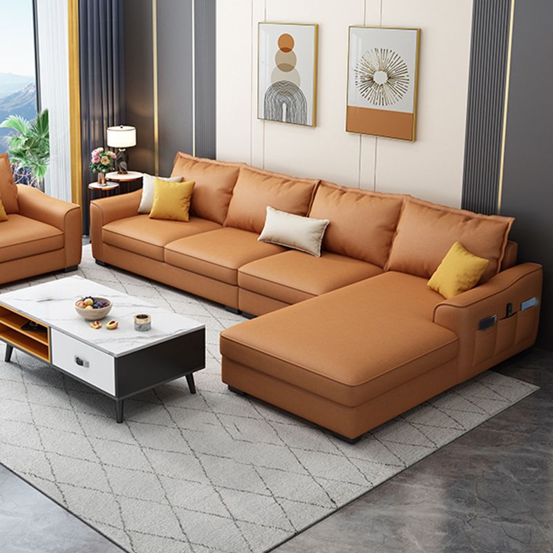 35.4 "H Faux Cuero Sofá y chaise para sala de estar