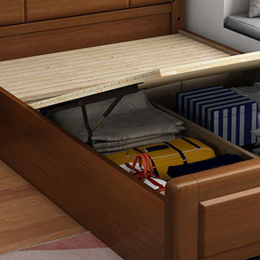 Massives Holz Kopfteil Standardbett rechteckiges Bett mit individuellen Beinen