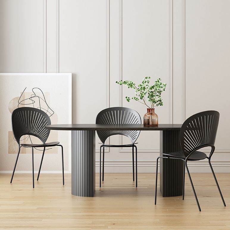 Simplicity Style Furniture Oval Double Pedestal Dining Site Table for Dining Room Clearhalo 'Dining Tables & Seating' 'Dining Tables' 'dining_table' 'furn' 'furn_dining_table' 'Furniture' 'furniture_dining_table' 'Kitchen & Dining Furniture' 'kitchen' 'kitchen_dining_table' 1200x1200_0d6b184c-ee26-438d-ba2d-22c8c249ff82