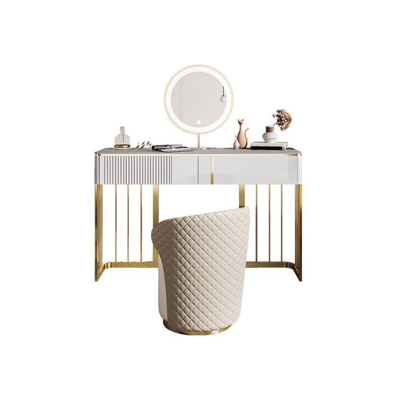 BEIGE Vanity, set di vanità in metallo alto 30 "con 2 cassetti