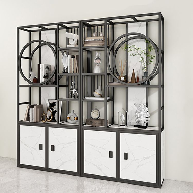 78.74"H Bookcase Glam Style Open Back Bookshelf for Office Home with Cabinets Clearhalo 'Bookcases' 'furn' 'furn_bookcases' 'Furniture' 'furniture_bookcases' 'kitchen' 'kitchen_bookcases' 'Living Room Furniture' 'Office Furniture' 1200x1200_0d6bdd19-25db-4406-9050-3db5eadc670b