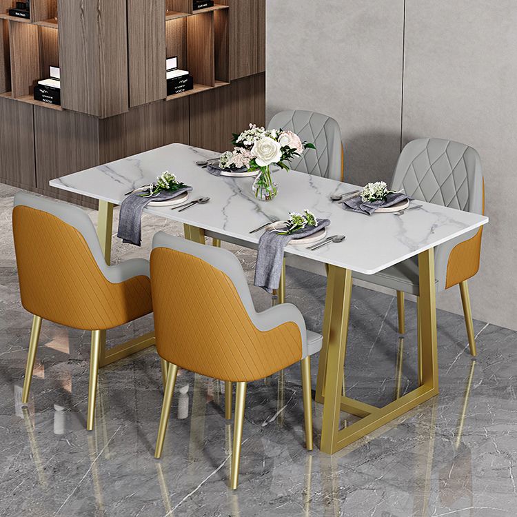 Luxury Style Sintered Stone Dining Table Double Pedestal Base Rectangle Table for Home Clearhalo ' dining_table' 'Dining Tables & Seating' 'Dining Tables' 'furn' 'furn_dining_table' 'Furniture' 'furniture_dining_table' 'Kitchen & Dining Furniture' 'kitchen&dining_furn' 'kitchen' 'kitchen_dining_table' 1200x1200_0d6db5dd-843a-4bf5-a88b-974bb88134fc