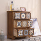 Coffre de rangement traditionnel marron, coffre de lingerie vertical avec tiroirs