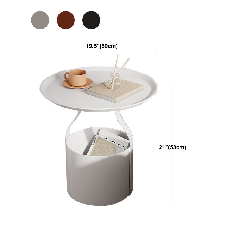 Moderia de metal Nightsntand de la mesa del estante inferior almacenamiento de la mesita de noche de 20.9 "de altura