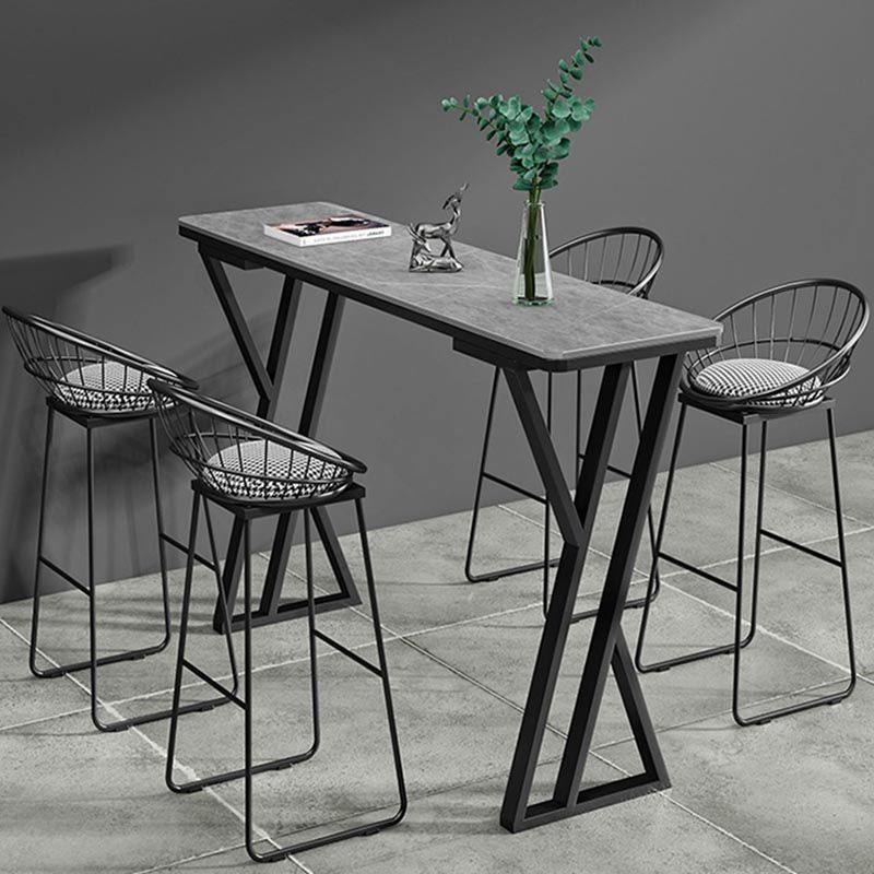 Industrial Rectangle Top Counter Table 42-inch Height Table for Coffee Shop Clearhalo 'Bar Furniture' 'Bar Tables' 'bar_tables' 'furn' 'furn_bar_tables' 'Furniture' 'Kitchen & Dining Furniture' 1200x1200_0d70e0c4-886a-423a-a72a-767153e4afce