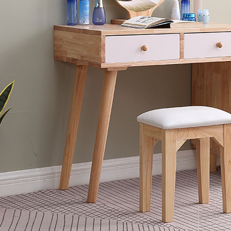 Tavolo da trucco scandinavo a 5 cassetti in legno massiccio