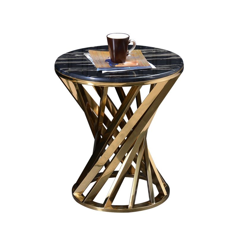 Contemporary Style Round Side End Table Metal Frame Side Table Clearhalo 'Coffee & Accent Tables' 'End & Side Tables' 'end_side_table' 'end_side_tables' 'furn' 'furn_end_side_tables' 'Furniture' 'furniture_end_side_table' 'Living Room Furniture' 1200x1200_0d735e6b-ff5e-43eb-a248-685c397c4a45