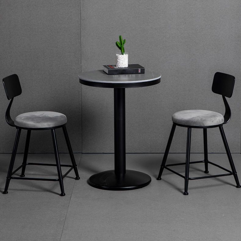 Mesa de barra superior de piedra gris de estilo industrial Juego de mesa 1/2/3 piezas de mostrador con taburetes altos