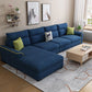 Contemporary Stationary Recessed Arm Living Room Cushions Sofa Chaise