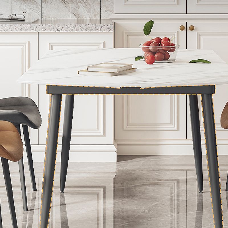 Contemporary Stone Dining Table Kitchen Dinner Table with 4-foot Clearhalo 'Dining Tables & Seating' 'Dining Tables' 'dining_table' 'furn' 'furn_dining_table' 'Furniture' 'Kitchen & Dining Furniture' 1200x1200_0d76ba62-0cfa-42c3-ae16-a922bf2ef727