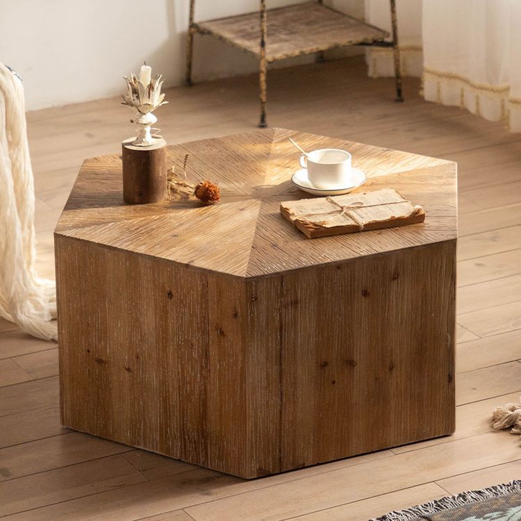 French Country Geometric Wood Coffee Table Distressed Wood Cocktail Table Clearhalo 'Coffee & Accent Tables' 'Coffee Tables' 'coffee_tables' 'furn' 'furn_coffee_tables' 'Furniture' 'Living Room Furniture' 1200x1200_0d771c9e-0e0e-4907-bf1a-866c820f2cf7