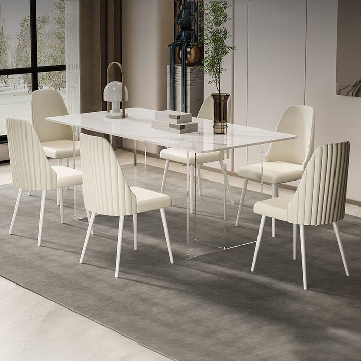 Mesa de comedor de piedra rectangular moderna 1/2/5/7 piezas de comedor juego para cocina