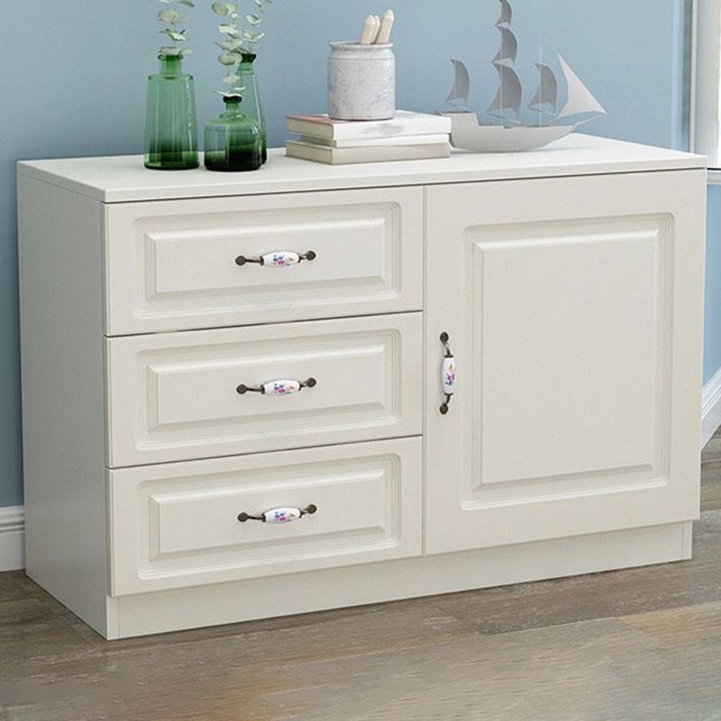 Modern White Accent Chest with Drawers 15.74" Wide Side Cabinet