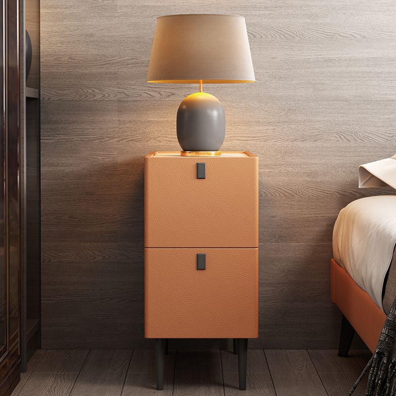 Modern Style Leather Polychromatic Choice of Black Cabinet Leg Nightstand Clearhalo 'Bedroom Furniture' 'furn' 'furn_night_stand' 'Furniture' 'night_stand' 'Nightstands' 1200x1200_0d7c6587-9f58-4478-8382-2388cd95f525