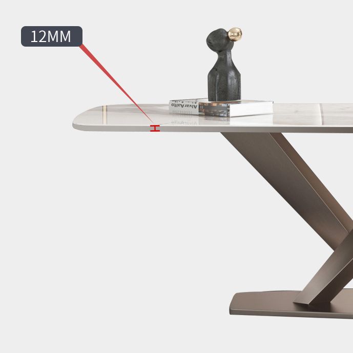 Metal Contemporary Rectangular Table Sintered Stone Dining Table with Pedestal Base Clearhalo ' dining_table' 'Dining Tables & Seating' 'Dining Tables' 'furn' 'furn_dining_table' 'Furniture' 'furniture_dining_table' 'Kitchen & Dining Furniture' 'kitchen&dining_furn' 'kitchen' 'kitchen_dining_table' 1200x1200_0d7d3eba-c551-42a2-979c-4e6ca0d58922