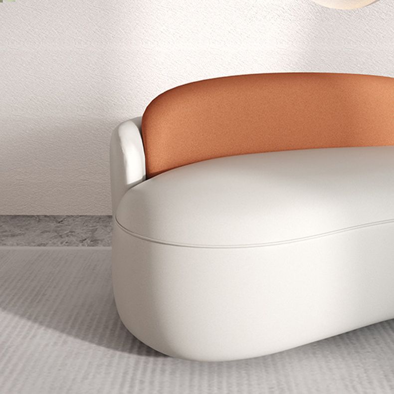 Sofá de sofá de cuero sintético contemporáneo sofá en blanco y naranja