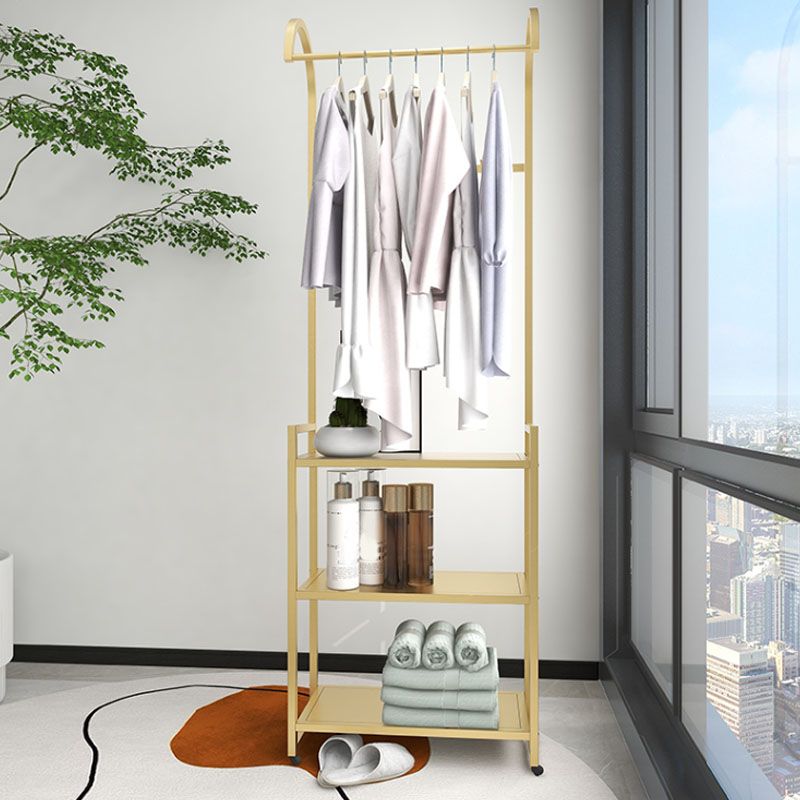 Luxurious Metallic Coat Hanger Free Standing Multicapa Estantes de diseño de la reverencia