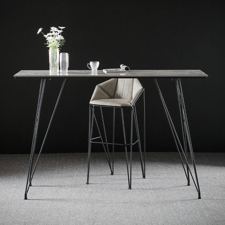 Modern Bar Table Set 1/2/3 Pieces Rectangle Stone Counter Table with High Stools Clearhalo 'Bar Furniture' 'furn' 'furn_home_bar_bar_sets' 'Furniture' 'Home Bars & Bar Sets' 'home_bar_bar_sets' 'Kitchen & Dining Furniture' 1200x1200_0d824ab3-21c0-4348-a49f-e3e684cafd53