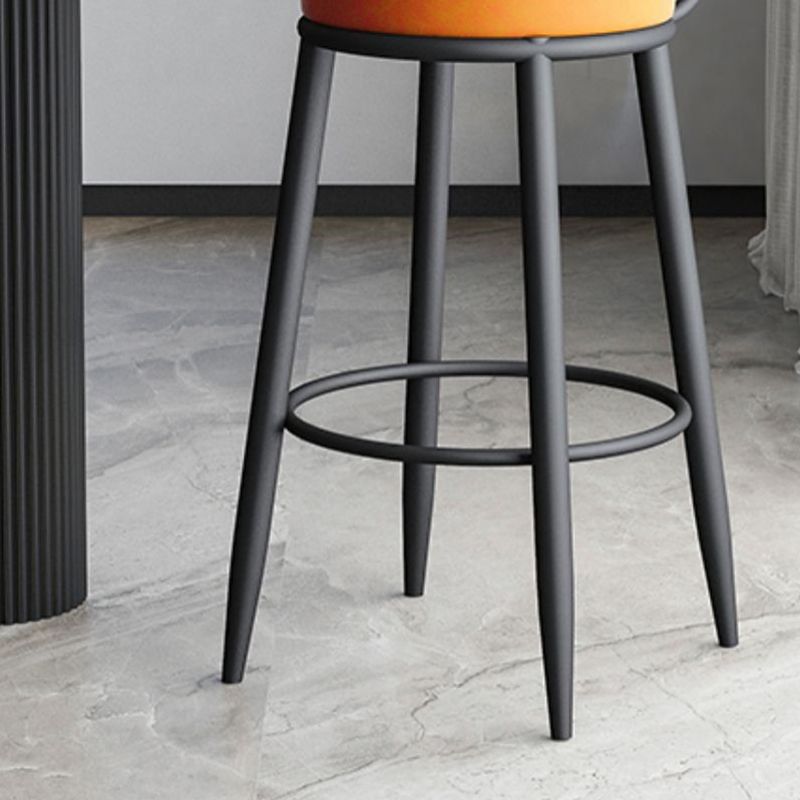 Modern Metal Legs Upholstered Indoor Bar Stool with Footrest