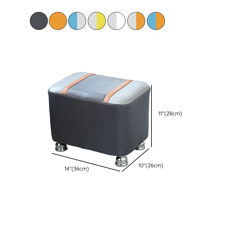 Color Matching Leather Standard Stool Modern Style Simple Rectangular Stool Clearhalo 'furn' 'furn_ottomans_poufs' 'Furniture' 'Living Room Furniture' 'Ottomans & Poufs' 'ottomans_poufs' 1200x1200_0d8354cd-fec4-4a3d-9809-3ca797d0dd1e