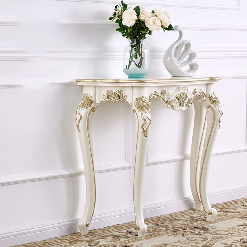 Sala vittoriana 4 gambe in legno in legno in legno di accento console di luna