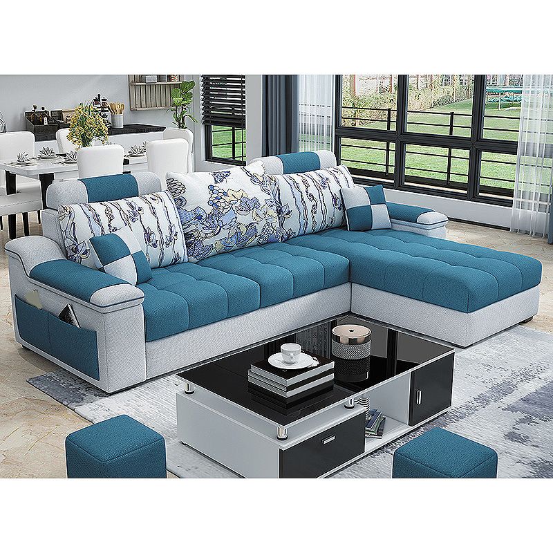 82.68"L x 57.09"W x 35.43"H Sloped Arm Sofa Cushion Back Sectionals with Storage Clearhalo 'furn' 'furn_sectionals' 'Furniture' 'furniture_sectionals' 'Living Room Furniture' 'Sectionals' 1200x1200_0d849309-47a8-4a7b-9cbd-9018dad8f0e4