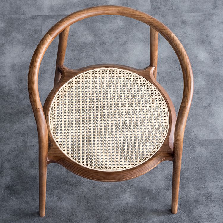 Indoor Solid Wood Dining Chair Open Back Dining Arm Chair for Dining Room