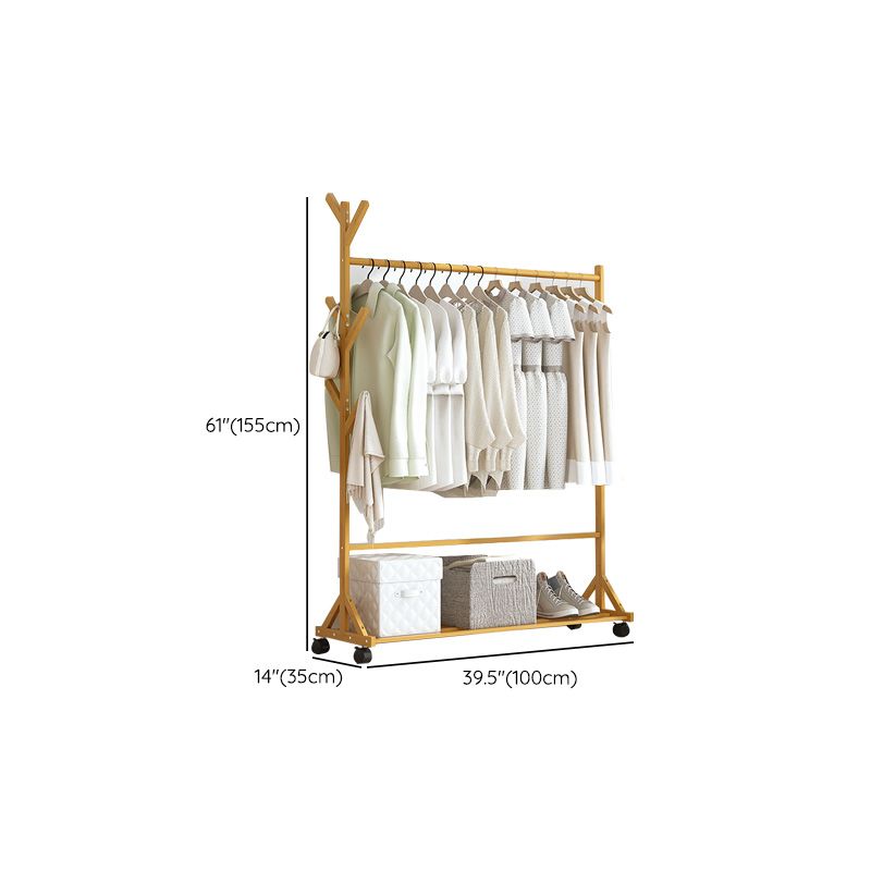 Modern At Rack Prachtige vaste houten kledinghanger met Castors