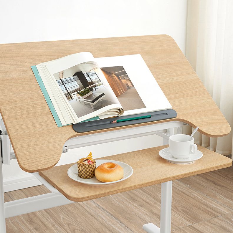 Bureau de bureau de piédestal pliant avec bureau d'écriture contemporain avec roues lance-roues