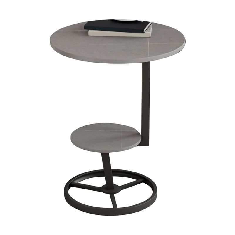 Modern Abstract Corner Table Round Slate Side End Table for Living Room Clearhalo 'Coffee & Accent Tables' 'End & Side Tables' 'end_side_tables' 'furn' 'furn_end_side_tables' 'Furniture' 'Living Room Furniture' 1200x1200_0d864579-401d-40b6-9d40-f5751e69dcfa