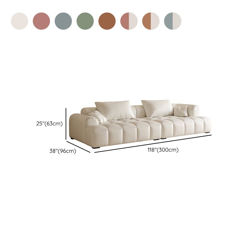 Scandinavian Faux Leather Pillow Back Recessed Arm Sofa For Living Room Clearhalo 'furn' 'furn_sofas' 'Furniture' 'Living Room Furniture' 'Sofa' 'sofas' 1200x1200_0d872b8b-07a2-4652-85aa-cae7d0eaac61