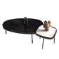Glam Table basse ovale/carrée en fausse pierre à 3 pieds