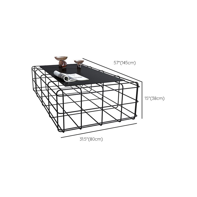 Mid-Century Modern Black Cocktail Table in Iron 1 Coffee Table Clearhalo 'Coffee & Accent Tables' 'Coffee Tables' 'coffee_tables' 'furn' 'furn_coffee_tables' 'Furniture' 'Living Room Furniture' 1200x1200_0d88da24-1fa9-4ded-89c8-4fbbdd1e9617