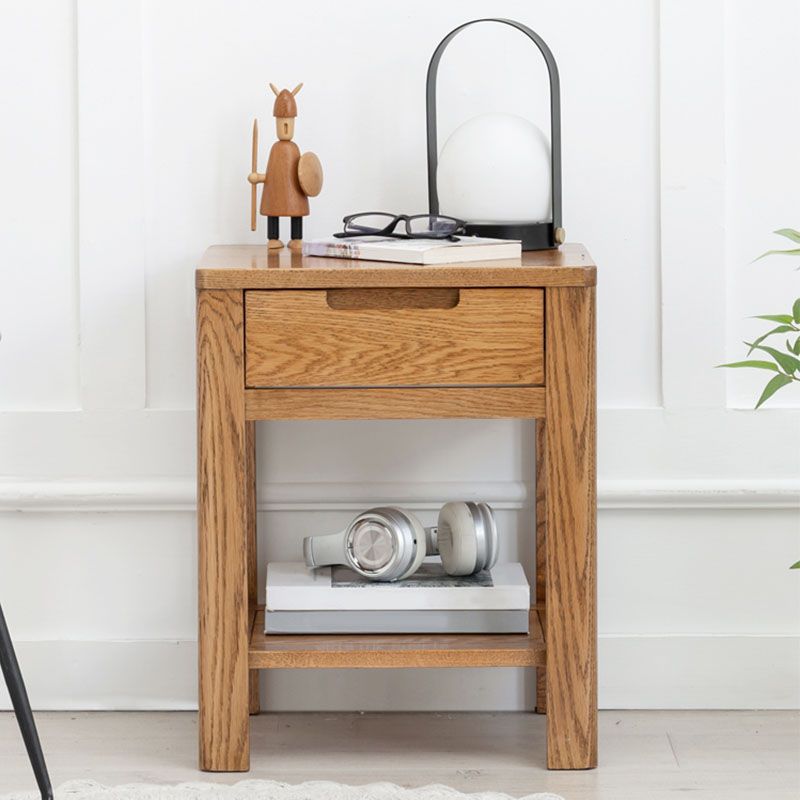 Armoire de chevet en bois scandinave ouverte rangement avec étagère pour chambre à coucher