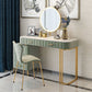 Glam Marble Top Vanity Dressing Table with 5 Drawers and Metal Base