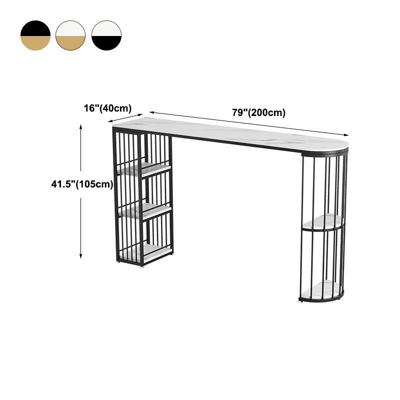 Glam Style Bar Table Stone Pub Table with Iron Shelf for Dining Room, Only Table Clearhalo 'Bar Furniture' 'Bar Tables' 'bar_tables' 'Furniture' 'furniture_bar_tables' 'Kitchen & Dining Furniture' 1200x1200_0d8a5a5d-5bb8-4bd5-ab07-c36f0e3cb066