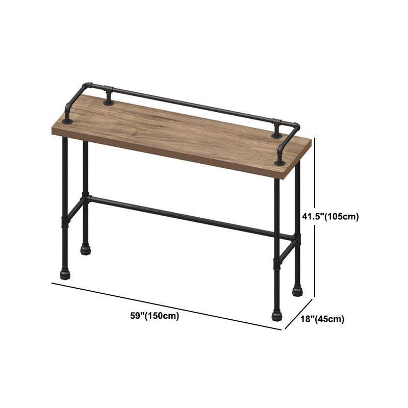 Mesa de barra de madera sólida rectangular Juego de mesa industrial 1/4 piezas de mostrador con taburetes altos