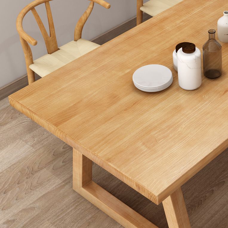 Contemporary Rectangle Shape Dining Set Solid Wood Top Dining Table Furniture for Dining Room Clearhalo 'Dining Room Sets' 'Dining Tables & Seating' 'dining_room_set' 'furn' 'furn_dining_room_set' 'Furniture' 'furniture_dining_room_set' 'Kitchen & Dining Furniture' 'kitchen&dining_furn' 'kitchen' 1200x1200_0d8bcb09-6f69-4be2-b08e-8cc8424b09c8