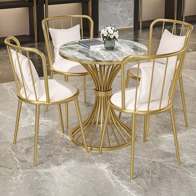 Glam Kitchen Dining Room Set with Sintered Stone Top and Metal Base Dining Furniture Clearhalo 'Dining Room Sets' 'Dining Tables & Seating' 'dining_room_set' 'Furniture' 'furniture_dining_room_set' 'Kitchen & Dining Furniture' 'kitchen&dining_furn' 'kitchen' 1200x1200_0d8d7362-e3c8-48b9-8f3c-082b01e51bab