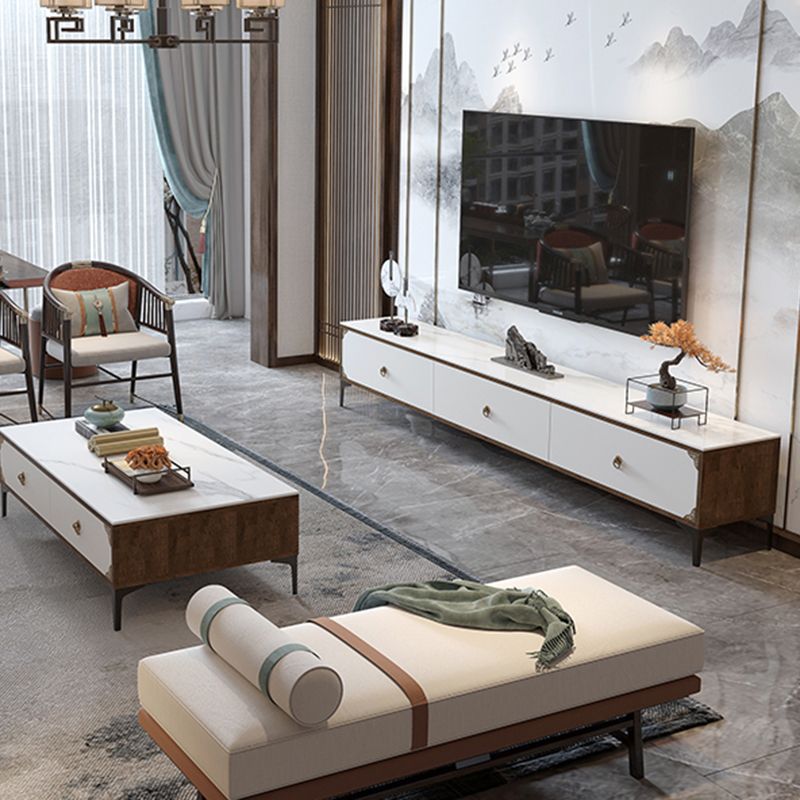 Stone Media Console TV Stand Contemporary TV Media Stand with 3 Drawers Clearhalo 'furn' 'furn_tv_stands_entertainment_centers' 'Furniture' 'Living Room Furniture' 'TV Stands & Entertainment Centers' 'TV Stands & Media Storage Furniture' 'tv_stands_entertainment_centers' 1200x1200_0d8e5f39-4c37-458b-9186-f984452e803e