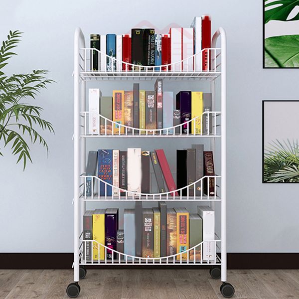 Modern Style Steel Bookshelf Open Shelf Bookcase with Caster Wheels Clearhalo 'Bookcases' 'furn' 'furn_bookcases' 'Furniture' 'furniture_bookcases' 'Office Furniture' 1200x1200_0d8fe83b-6499-41b0-94fb-d3180422e6b6