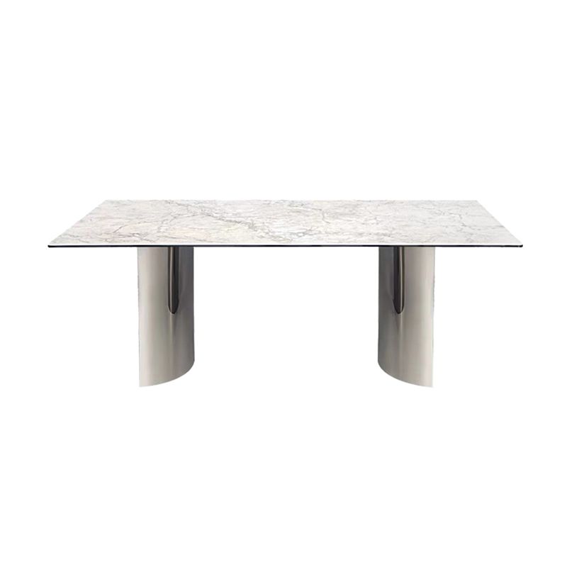 Mesa de comedor rectangular moderna de la mesa blanca para la cocina