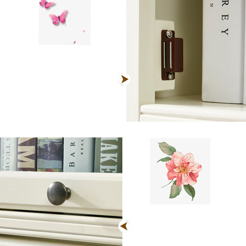 Contemporary Wooden Bookshelf White Standard Shelf Bookcase for Home Office