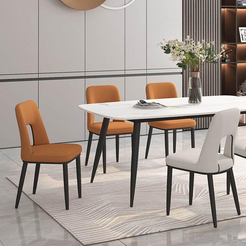 Home Scandinavian Side Chair Open Back Metal Upholstered Dining Room Chair Clearhalo ' kitchen&dining_furn' 'Dining Chairs' 'Dining Tables & Seating' 'dining_chair' 'furn' 'furn_dining_chair' 'Furniture' 'furniture_dining_chair' 'Kitchen & Dining Furniture' 'kitchen' 1200x1200_0d90edb4-6412-42f9-9367-b5717461de9a